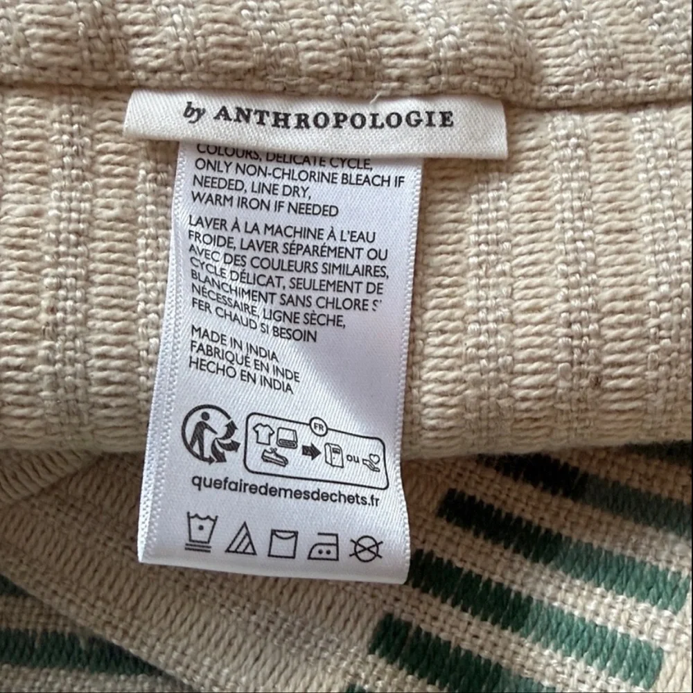 New Anthropologie Pieced Stripe Cotton Blend Woven Blackout Curtain Size 50”x108